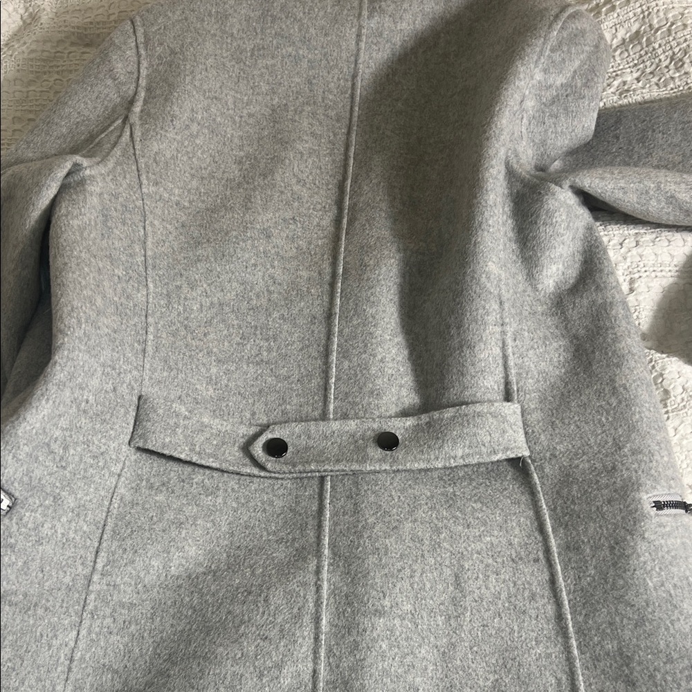 Belle & Bloom Gray Trench Coat wool blend size S - Picture 12 of 15